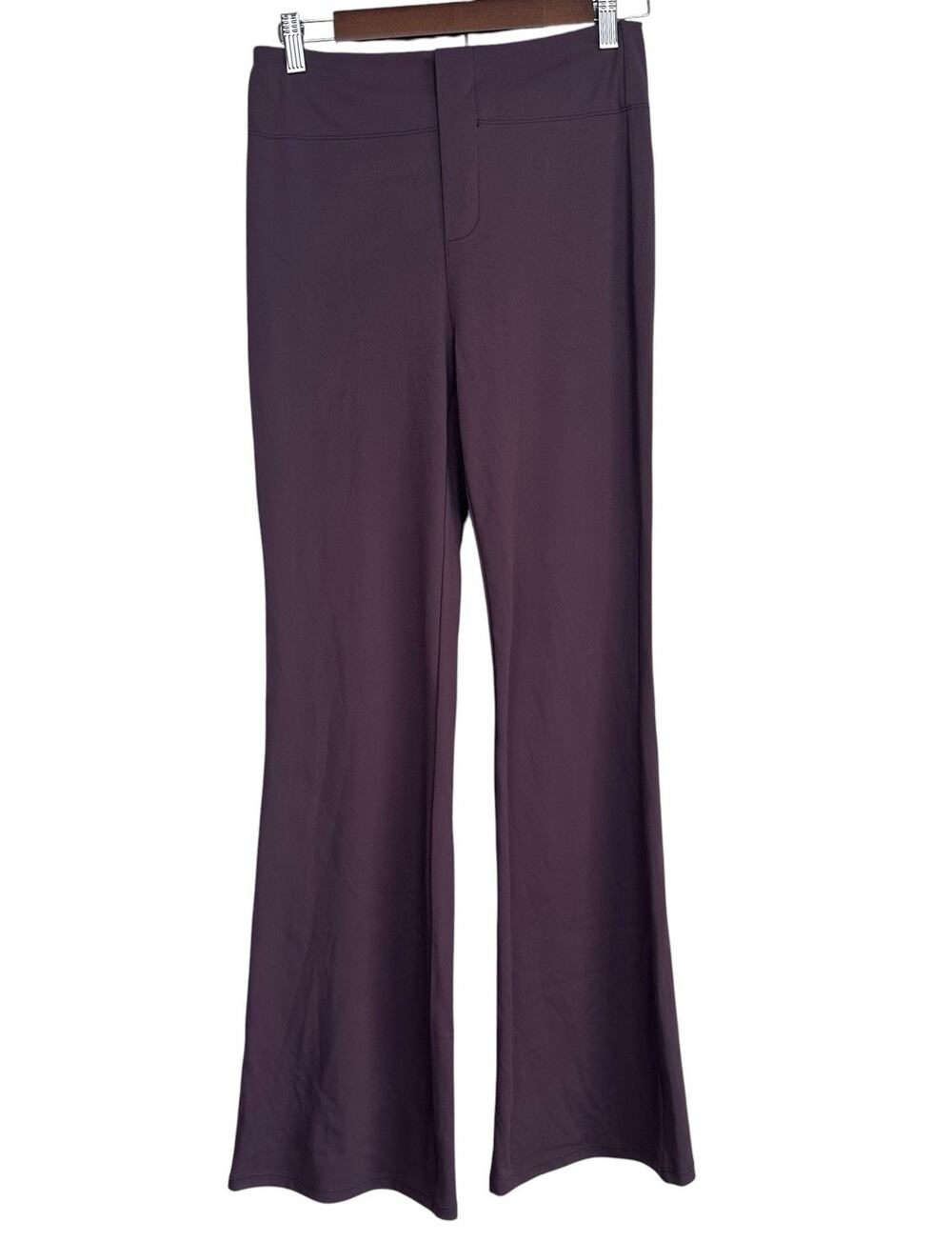 Halara Flex High Waisted Back Side Pocket Slight Flare Work Pants Purple Med NWT
